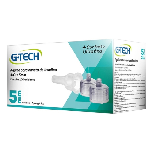 Agulha para caneta de insulina 5mm G-tech