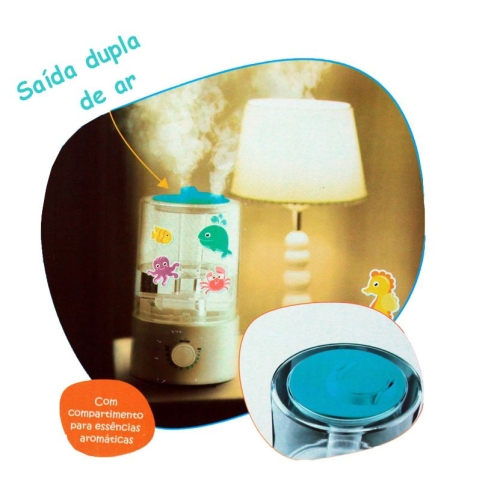 Produto UMIDIFICADOR AROMATIZADOR DE AR ULTRASSÔNICO DUPLA SAÍDA MULTIKIDS BABY 2,1L