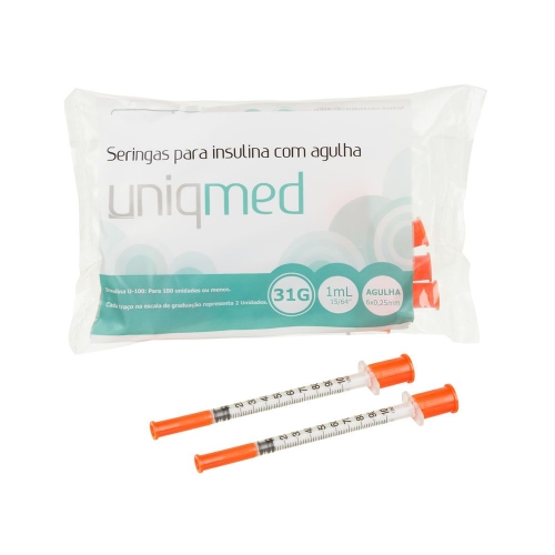 Seringa 1ml Ag 6x0,25mm 10 Unidades Uniqmed