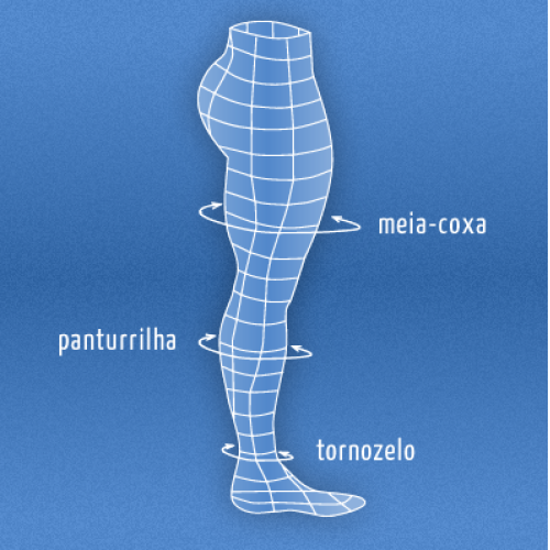 Produto Meia 3/4 com ponteira - Média Compressão (18-21 mmHg)